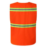 6 Pieces Button Type Reflective Vest Safety Vest Sanitation Workers Labor Protection Vest Road Cleaning Work Clothes Body Protection Clothing - Orange