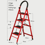 1.45m Ladder Folding Ladder Thickening Indoor Herringbone Ladder Mobile Stair Telescopic Ladder Multifunctional Ladder Four Steps