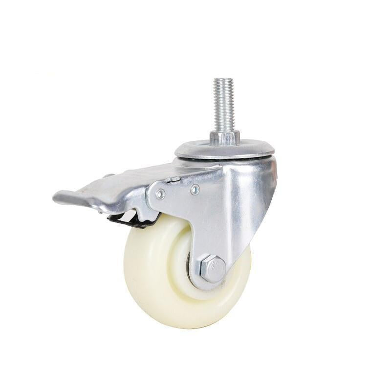 6 Pieces Nylon Wheel Caster Cart Wheel Nylon Wheel Hand Push Wheel Thickened Wheel 8 Inch Heavy Single Wheel