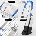 Stainless Steel Multi-function Thickened Miter Ladder Portable Non Slip Ladder Folding Ladder Four Step Blue (Full Step 13cm)