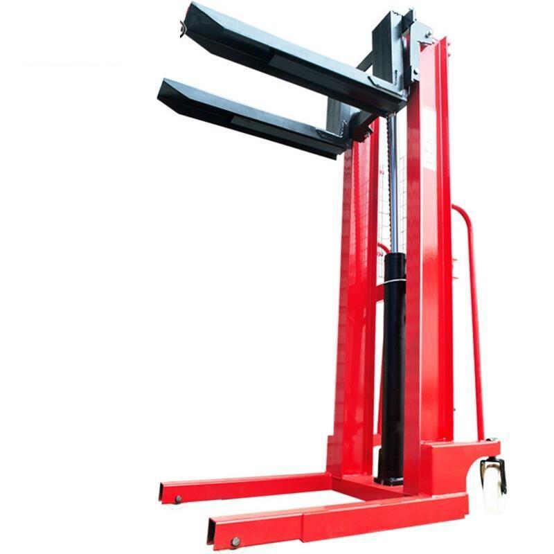 1t C-steel 1.6m Hydraulic Elevating Truck Manual Forklift Truck Manganese Steel Stacker Truck