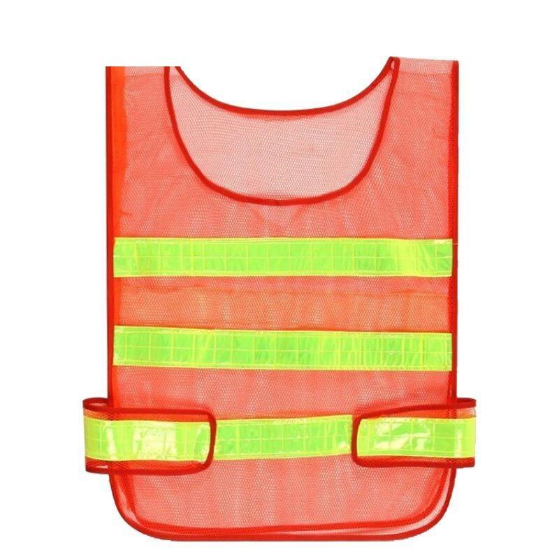 25 Pieces Reflective Vest Reflective Vest Fluorescent Orange Mesh Car Traffic Safety Warning Vest Sanitation Construction Duty Riding Safety Suit