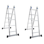 2.1m Aluminum Alloy Ladder Multi Function Folding Herringbone Engineering Dual Purpose Thickened Joint Vertical Ladder Stamping Herringbone Ladder