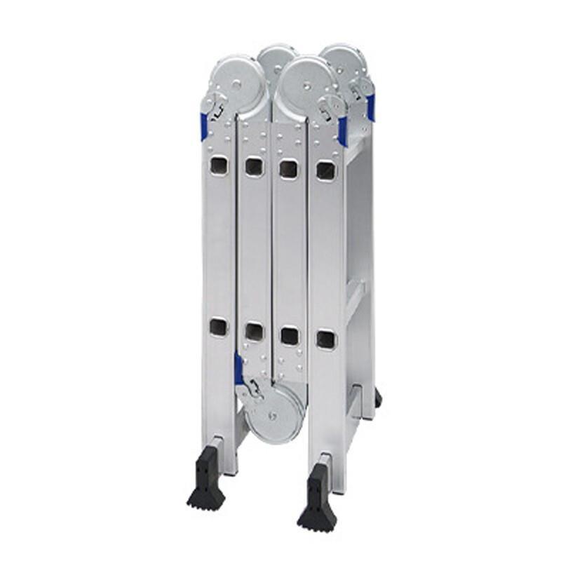 4.8m Multifunctional Folding Ladder Aluminum Alloy Thickened Miter Ladder Telescopic Lift Loft Engineering Ladder Multifunctional Joint Ladder 4 * 4   4.8m