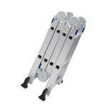 4.8m Multifunctional Folding Ladder Aluminum Alloy Thickened Miter Ladder Telescopic Lift Loft Engineering Ladder Multifunctional Joint Ladder 4 * 4   4.8m