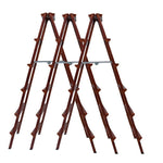 1.7m Creative Antique Wooden Ladder Western Style House Family Ladder Folding Aluminum Ladder Thickening Double-sided Wooden Ladder 6 Steps