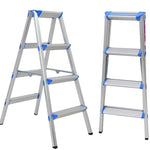 Two Side Anti Slip Folding Ladder, Aluminum Ladder, Herringbone Thickened Ladder, Factory Family Ladder, Storage Stair, Double Side Ladder, 4 Steps