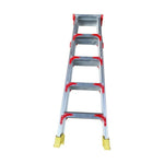 2.5m Aluminum Alloy Ladder Miter Ladder Folding Single Side Climbing Ladder Warehouse Folding Thickened Multifunctional Indoor Engineering Aluminum Ladder