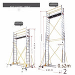 Aluminum Alloy Scaffold 2200 * 2100 * 6900mm Folding Lifting Platform With Wheel Movable Frame Engineering Ladder Mobile Scaffold