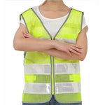 2021 Reflective Vest Traffic And Road Administration Reflective Safety Suit With Button Riding Vest Reflective Vest Breathable Fluorescent Yellow