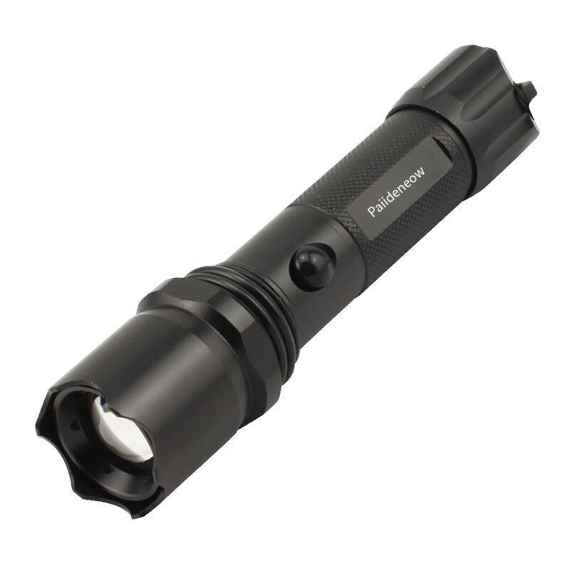 Led Strong Light Flashlight 3w Aluminum Alloy Rechargeable Lighting Flashlight Black