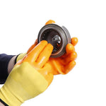 12 Pairs Free Size PVC Gloves Work Protective Gloves Skid Resistant Wear Resistant Oil Resistant Acid And Alkali Resistant Orange Gloves