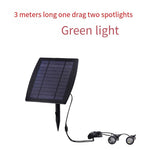 Solar Light, Outdoor Spotlight, Super Bright Led, Waterproof Tree Light, Lawn Light, Courtyard Light, One Pull Two Spotlight, Green Light, 3 Meters Line Length