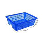 6 Pieces Square Screen Rectangular Plastic Square Screen  Sorting Distribution Basket Plastic Basket Vegetable Basket Kitchen Storage Basket Fruit Drainage Basket Blue 406 * 312 * 118mm