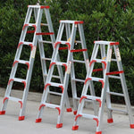 Aluminum Alloy Ladder Thickened Folding Herringbone Ladder 2m Thickened 2m (Red)