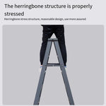 1.5m Miter Ladder Thickened Aluminum Alloy Folding Ladder Scaffold Climbing Bench Indoor Outdoor Ladder Fully Reinforced Five Step Ladder Dark Gray