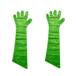 10 Boxes 90cm 50 Pieces / Box Disposable  Gloves Tear Resistant And Leakage Proof Elongated PE Green Gloves