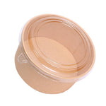 100 Pieces / Pack Kraft Paper Bowl Disposable Paper Bowl Take Away Box Round Thickened Soup Bowl Lunch Box With Cover 1300ml