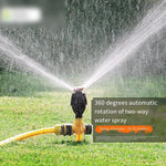 6 Pieces Vegetable Field Watering Artifact Sprinkler Automatic Sprinkler Rotation 360 Degree Green Lawn Sprinkler Garden Irrigation Black Sprinkler