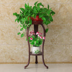 6 Pieces Balcony Flower Rack Iron Multi-layer Shelf Thickened Hanging Orchid White Height 80cm (double-layer Conventional)
