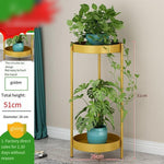 6 Pieces Flower Rack Multi-storey Indoor Living Room Nordic Light Luxury Gold Flower Pot Rack Floor Shelf Window Balcony Decoration Iron Art Simple Fleshy Green Pineapple Flower Pot Rack H9250 [51cm High]
