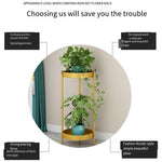 6 Pieces Flower Rack Multi-storey Indoor Living Room Nordic Light Luxury Gold Flower Pot Rack Floor Shelf Window Balcony Decoration Iron Art Simple Fleshy Green Pineapple Flower Pot Rack H9250 [51cm High]