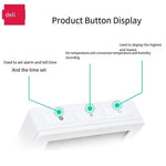 6 Pieces LCD Alarm Clock Electronic Temperature And Humidity Meter Baby Room Office Supplies White 8813 Electric Drill (no Backlight)