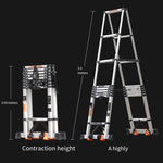 6.5m Telescopic Ladder Herringbone Ladder Multi-function Elevator Aluminum Alloy Thickened Folding Ladder Project Stairs