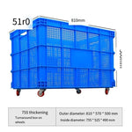 Thickened Clothes Basket With Wheel Turnover Box Storage Logistics Large Plastic Turnover Basket Outer Diameter 810*570*500mm