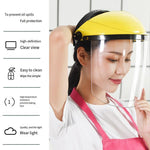 6 Pieces Anti Oil Smoke Splash Face Shield Kitchen Cover Face Mask Arc Yellow Top White Face Screen 1 Set