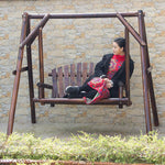 Outdoor Solid Wood Swing Courtyard Chair Balcony Anticorrosive Hanging Indoor Garden Country White Square Wood Small (no Top)