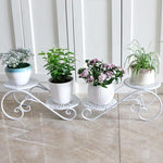 6 Pieces European Style Flower Rack Iron Art Multi-storey Balcony Living Room Flower Pot Rack Floor Type Bonsai Rack Creative Office Small Flower Rack 2f [white]