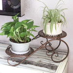 6 Pieces European Style Flower Rack Iron Art Multi-storey Balcony Living Room Flower Pot Rack Floor Type Bonsai Rack Creative Office Small Flower Rack 2f [white]