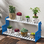 6 Pieces Solid Wood Flower Rack Living Room Balcony Floor Multi-storey Flower Pot Rack On The Table White 30 Long