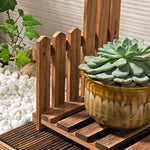 6 Pieces Solid Wood Flower Rack Living Room Balcony Floor Multi-storey Flower Pot Rack On The Table White 30 Long