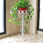 6 Pieces Iron Flower Rack Single-layer Green Rose Chlorophytum Floor Flower Pot Rack Indoor And Outdoor European Living Room Balcony Folding Flower Rack 8087 Small [white]