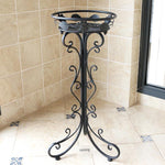 6 Pieces Iron Flower Rack Single-layer Green Rose Chlorophytum Floor Flower Pot Rack Indoor And Outdoor European Living Room Balcony Folding Flower Rack 8087 Small [white]
