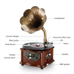 LuguLake Vinyl Record Player Retro Turntable All in One Vintage Phonograph Nostalgic Gramophone for LP