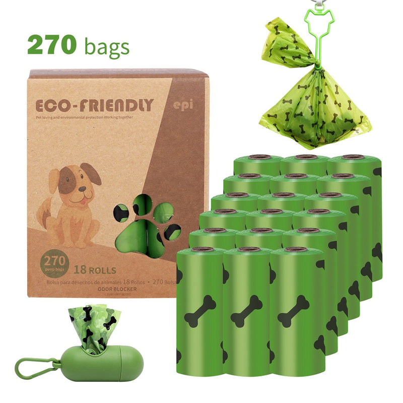 Dog Poop Bags Biodegradable Pets Waste Bag with Dispenser and Leash Clip for Dog Extra Thick 100% Leak Proof Bag 9" x 13"