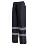 Waterproof Rain Pants Reflective And Wear-resistant Outdoor Fishing Rain Pants Single Thickened Male And Female Split Adult Double-layer Riding Black Horizontal Reflective Strip