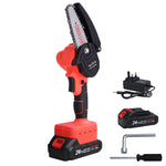 ECVV Cordless Mini Chainsaw Handheld 4 inch Portable Electric Pruning Saw with 2pcs 24V Rechargeable Lithium Batteries for Courtyard Tree Branch Wood Cutting