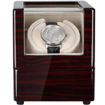 CHIYODA Single Watch Winder Deluxe Piano Baking Varnished Handmade Wooden Watch Box With Quiet Mabuchi Motor And 12 Rotation Modes