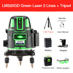 ECVV 2 Lines Green Laser Level with 1.5M Adjustable Height Tripod 360 Degree Self-leveling Cross Marking Instrument and 1.5M Aluminum Alloy Tripod