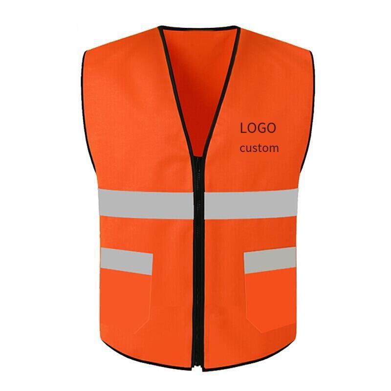 10 Pieces Orange Sanitation Vest Reflective Vest Garden Road Construction Work Clothes Construction Road Safety Clothes