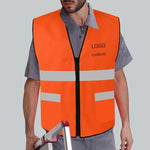 10 Pieces Orange Sanitation Vest Reflective Vest Garden Road Construction Work Clothes Construction Road Safety Clothes