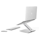 ECVV Aluminum Laptop Stand Ergonomic Folding Portable Laptop Holder Riser Computer Tablet Stand Anti-Slip Pads