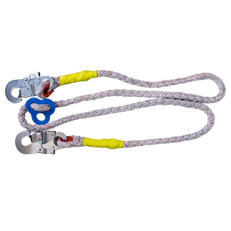 2M Double Hook Safety Rope Fall Protection Safety Belt Rope with Alloy Steel Hook for Construction Maintenace Working