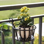 10 Pieces Household Balcony Flower Rack Iron Hanging Pot Railing Multi Meat Green Pineapple Multi-storey Indoor Space Saving Black