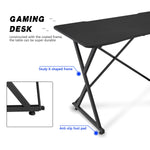 ECVV Gaming Desk Computer Desk Home Office Desk Study Workstation 44 inch Extra Large Modern Ergonomic E-sports PC Carbon Fiber Writing Desk black