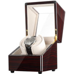 CHIYODA Single Watch Winder Deluxe Piano Baking Varnished Handmade Wooden Watch Box With Quiet Mabuchi Motor And 12 Rotation Modes